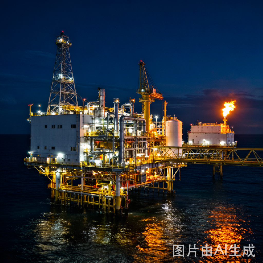 Offshore oil and gas platform with gas turbine generators