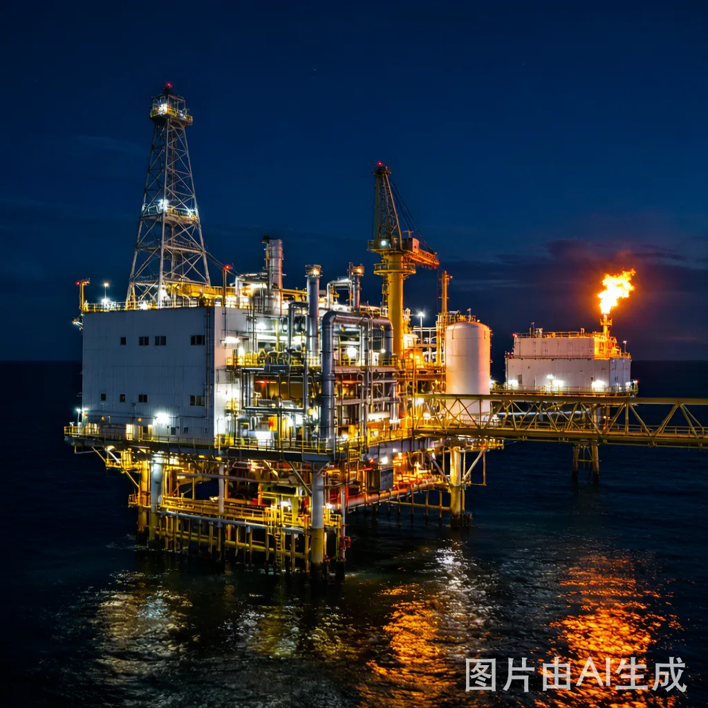 Offshore oil and gas platform with gas turbine generators