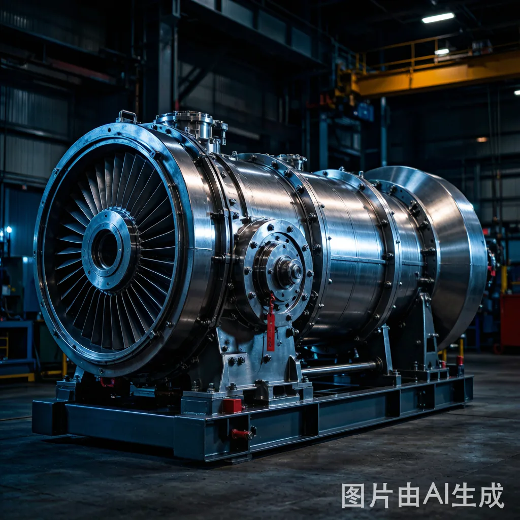 GT13E2 gas turbine unit on factory floor